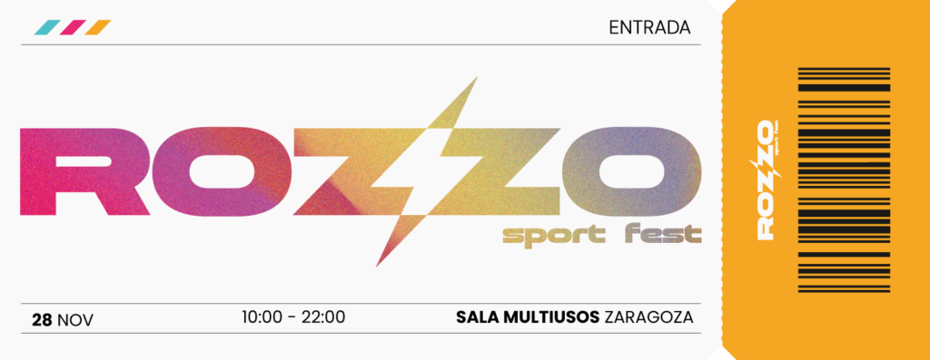 Diseño del Pase General oficial de ROZZO Sport Fest de color amarillo y blanco
